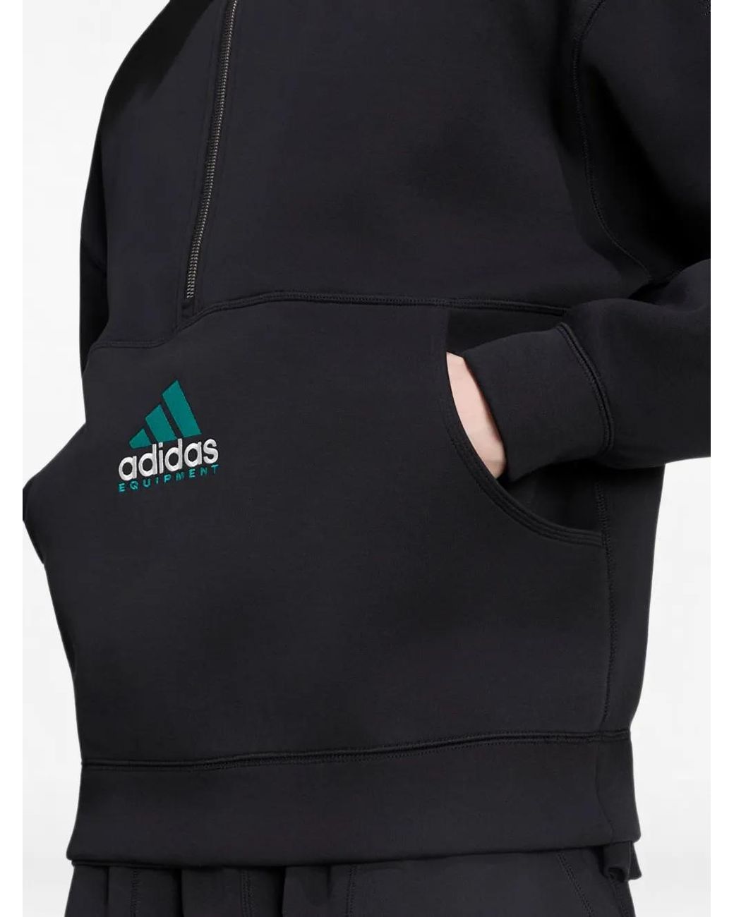 Adidas Black Equipment Spacer Half-Zip Sweatshirt for men