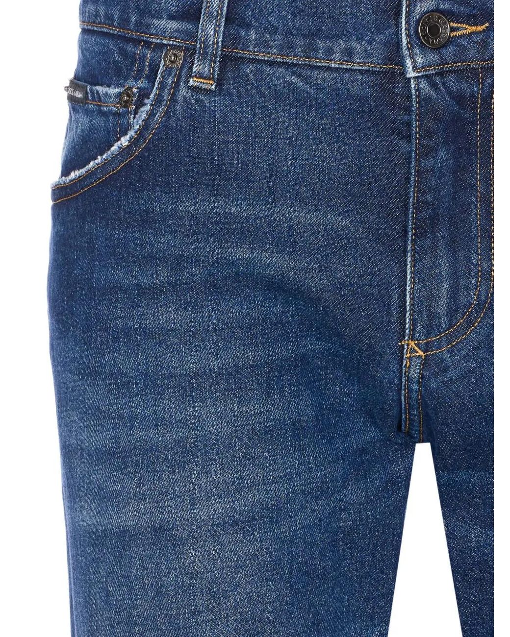 Dolce & Gabbana Blue Five-Pocket Slim-Fit Jeans for men