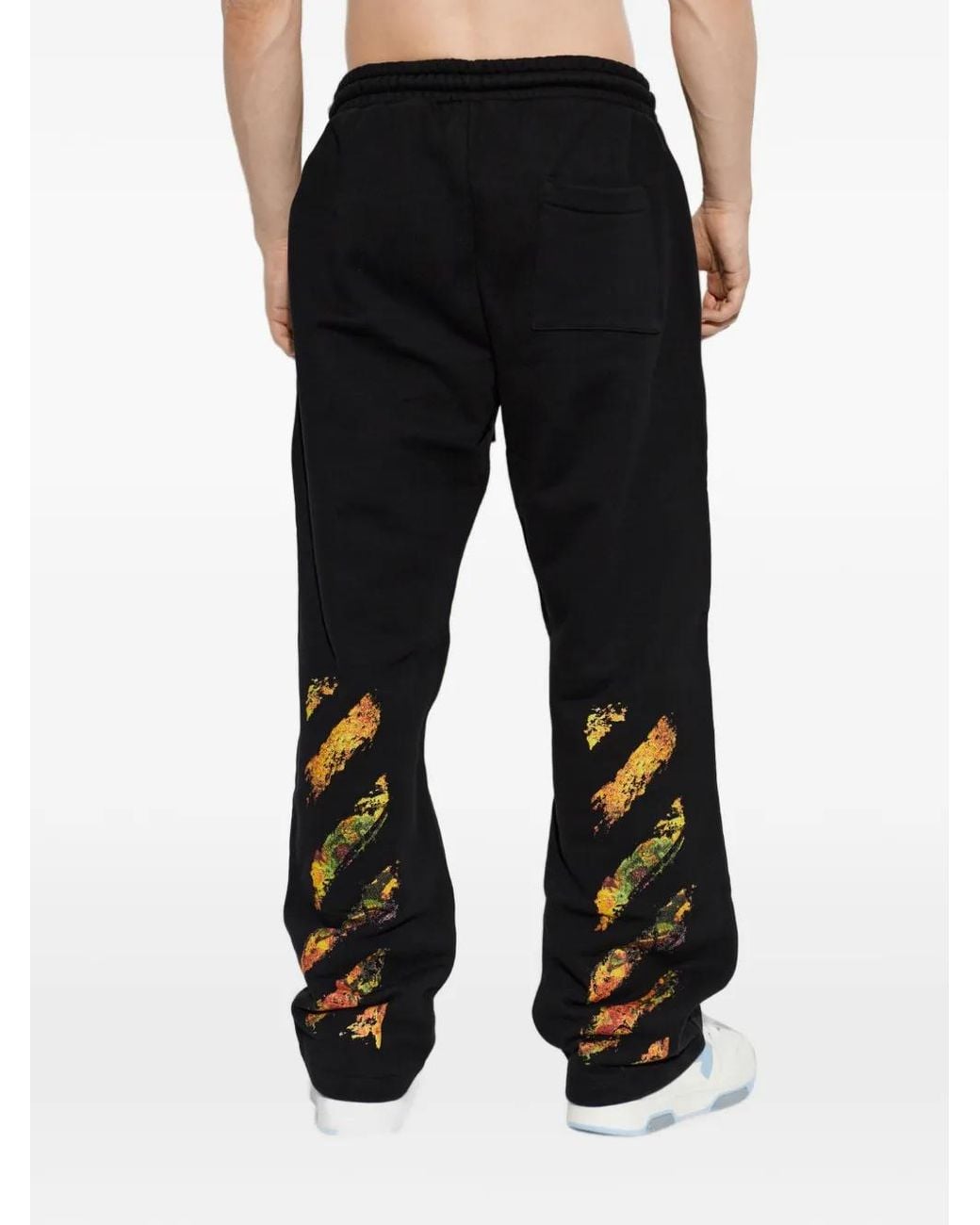 Off-White c/o Virgil Abloh Black Sweatpants With A Colorfully Printed Logo for men