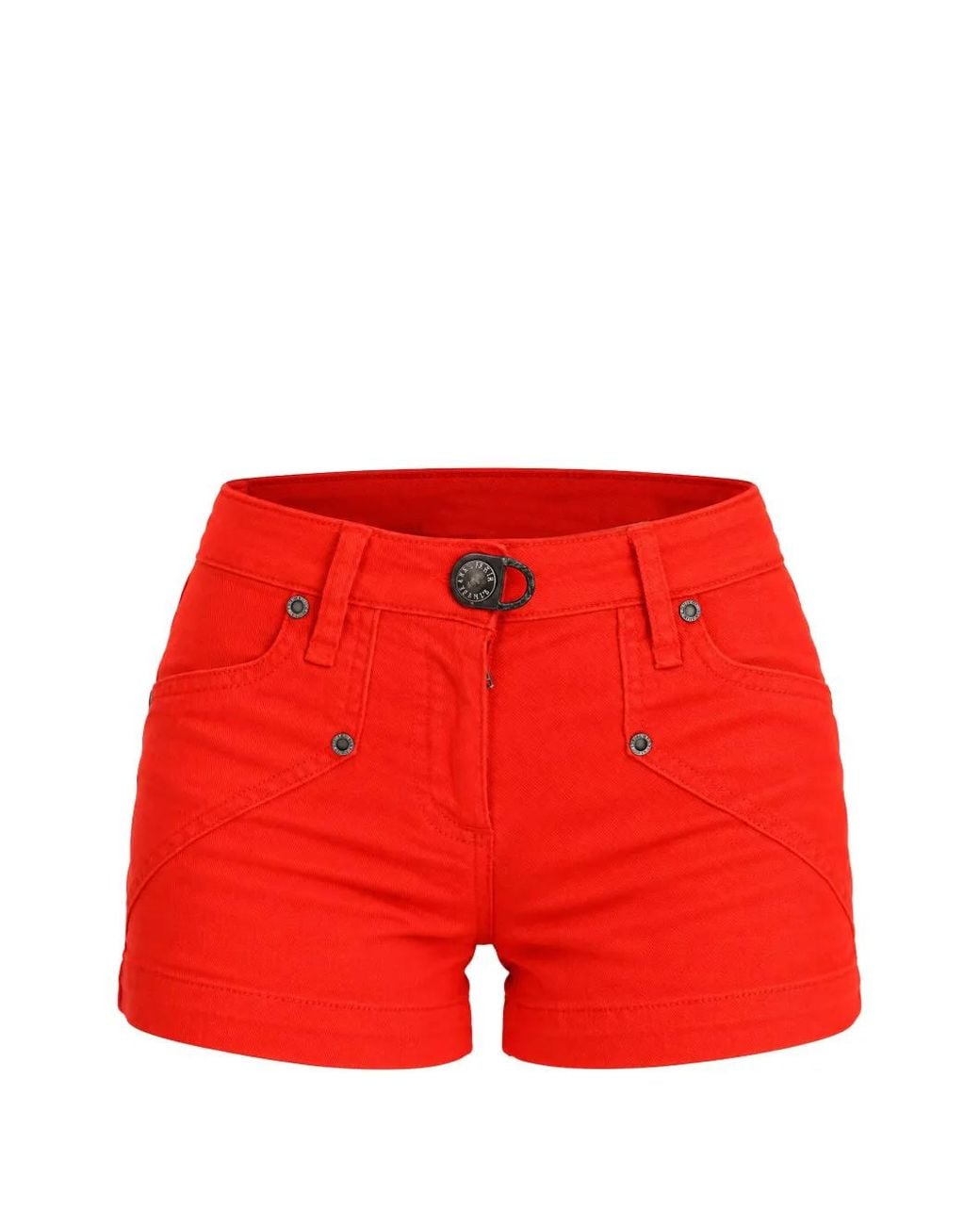 Plein Sud Red Five-Pocket Denim Mini Shorts