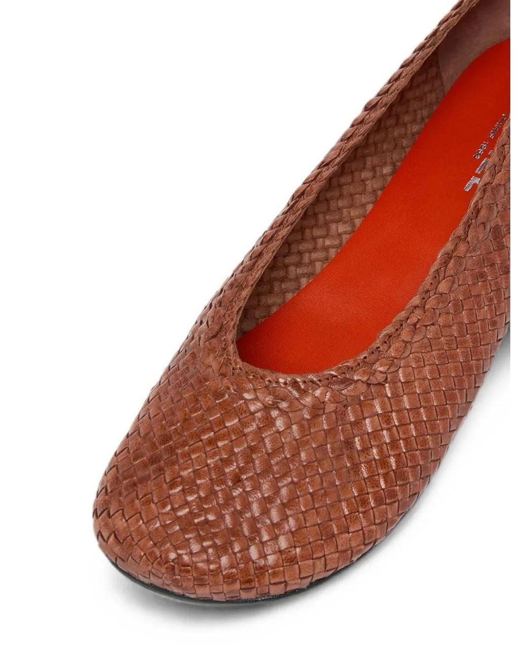 CAREL PARIS Brown Cassis Woven Leather Ballet Flats