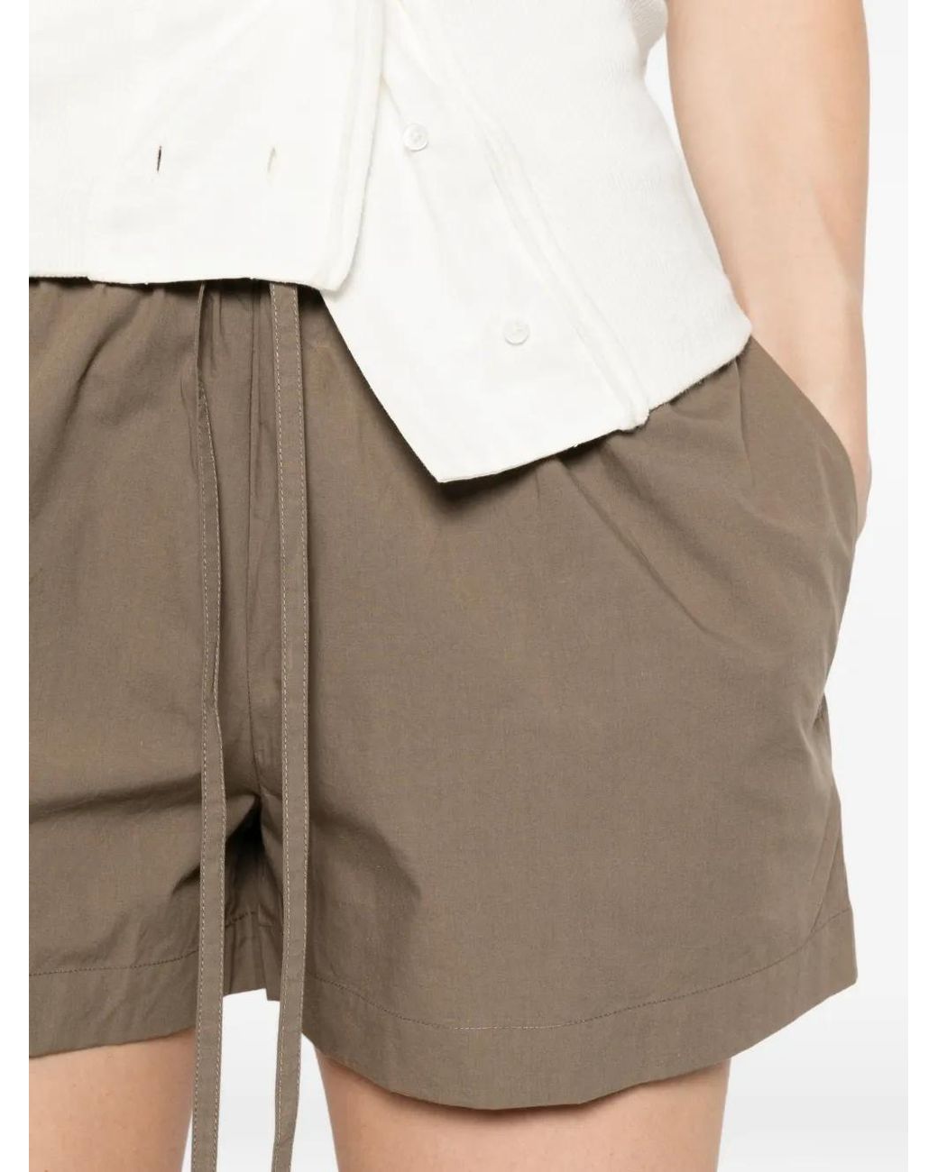 Matteau Brown Drawstring-Waistband Shorts