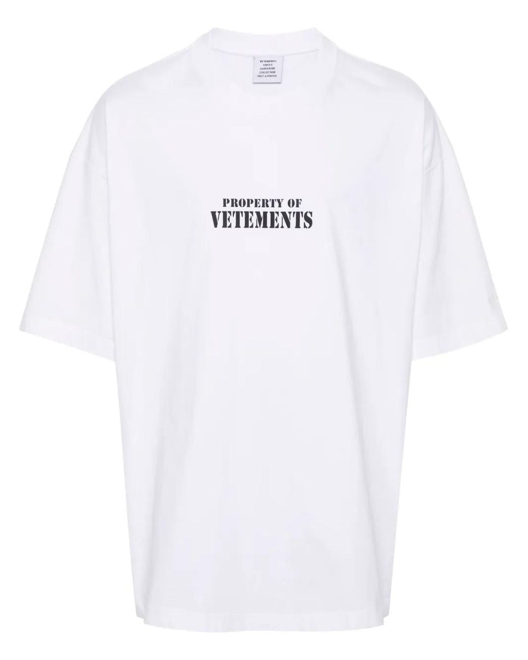 Vetements White Logo-Print Cotton T-Shirt