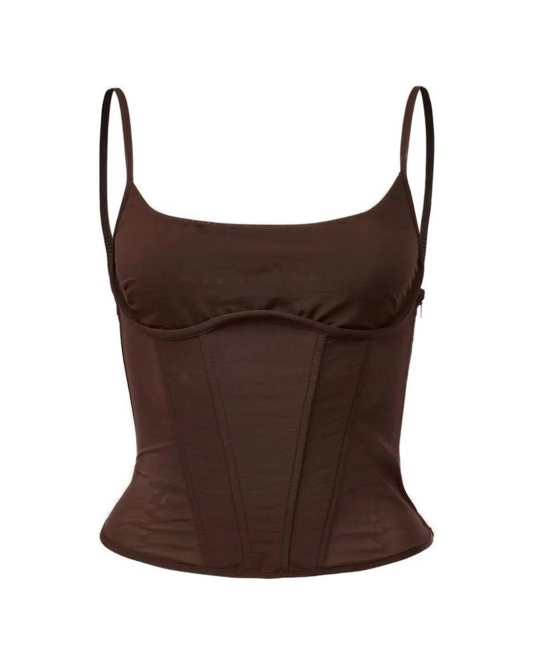 Viktoria & Woods Brown Evocative Corset-Style Camisole Top
