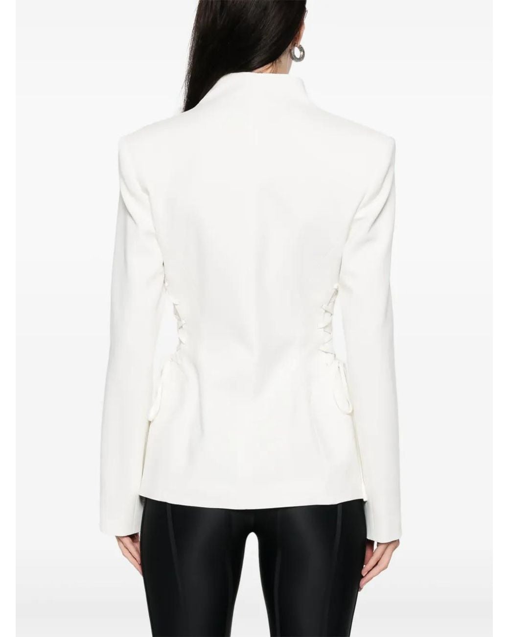 Mugler White Laced-Up Jacket