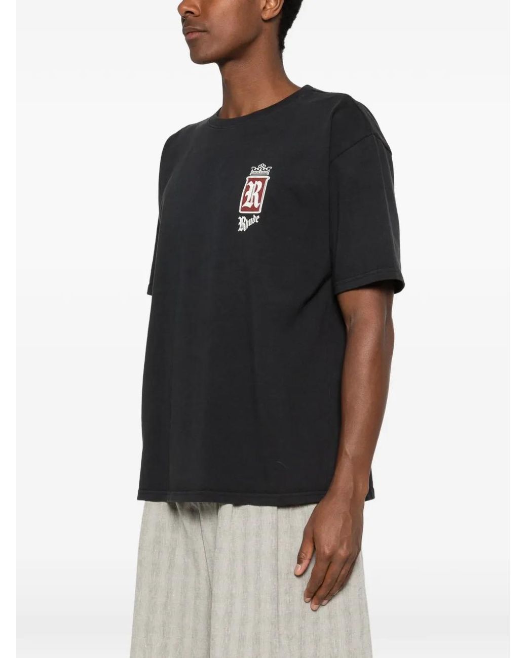 Rhude Black Fumar 91 Tee for men