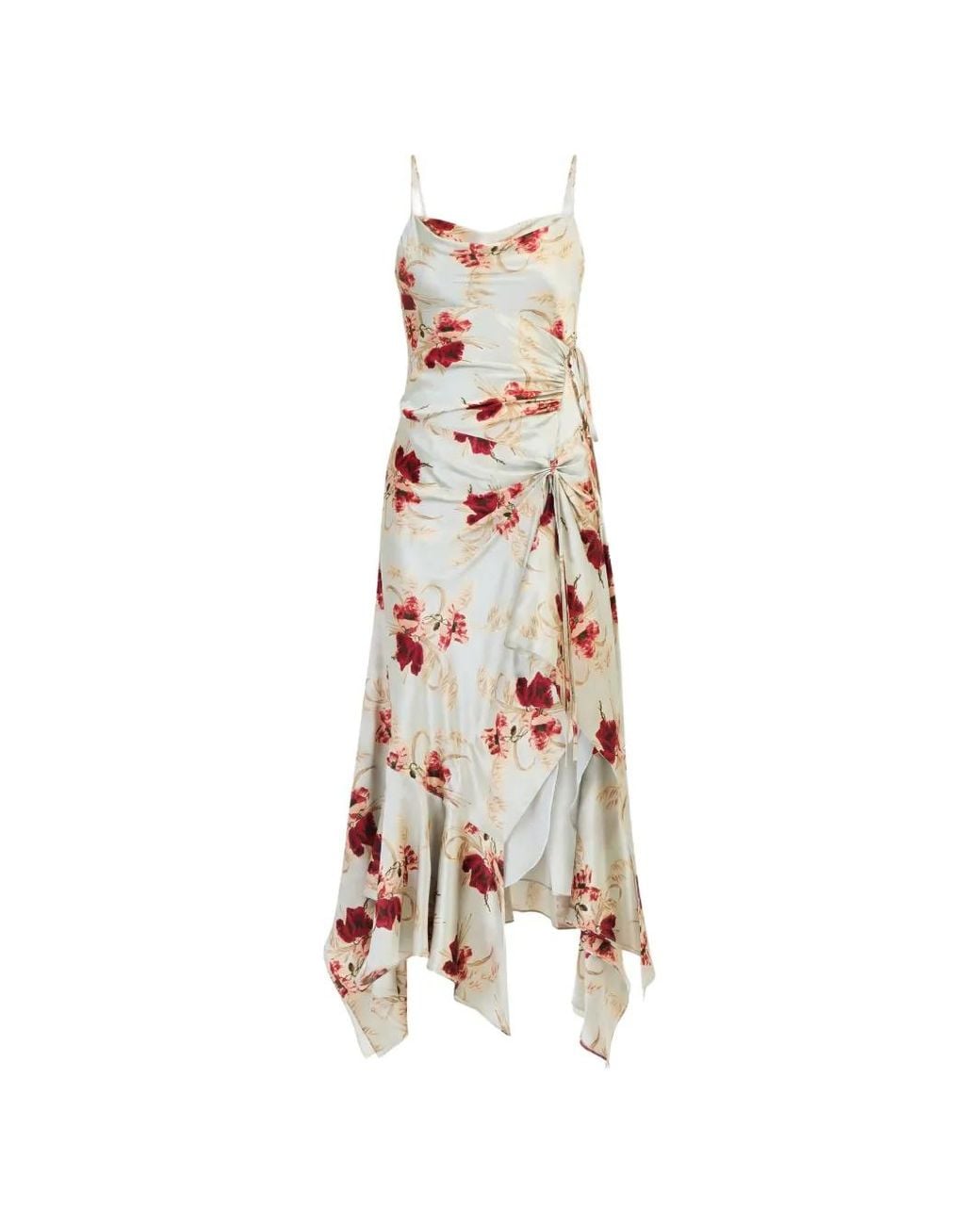 Cinq À Sept White Ambroisine Wilted Poppy Silk Maxi Dress