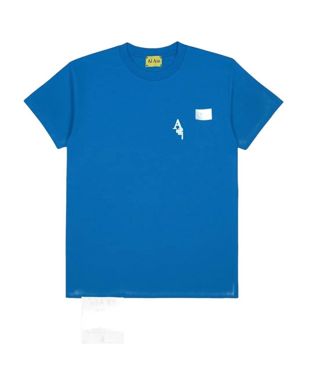 Al Ain Blue Graphic-Print Cotton T-Shirt for men