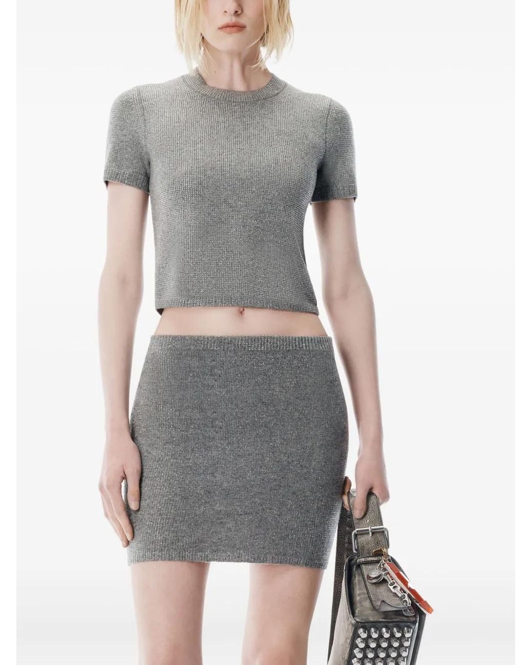 Alexander Wang Gray Ribbed Mini Skirt