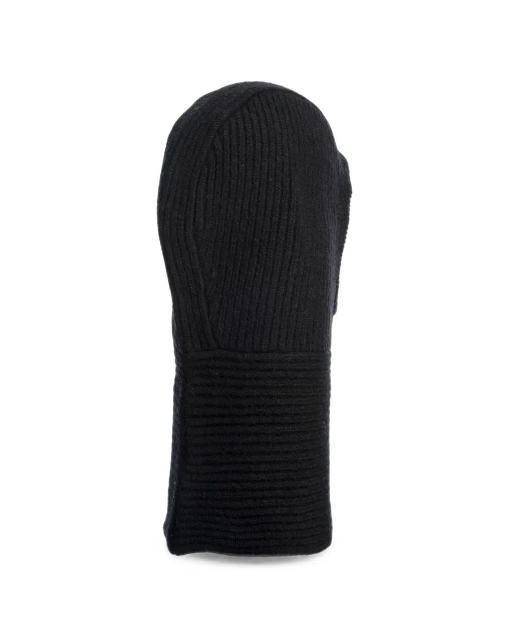 Parajumpers Black Vinica Logo-Patch Ribbed-Knit Balaclava for men