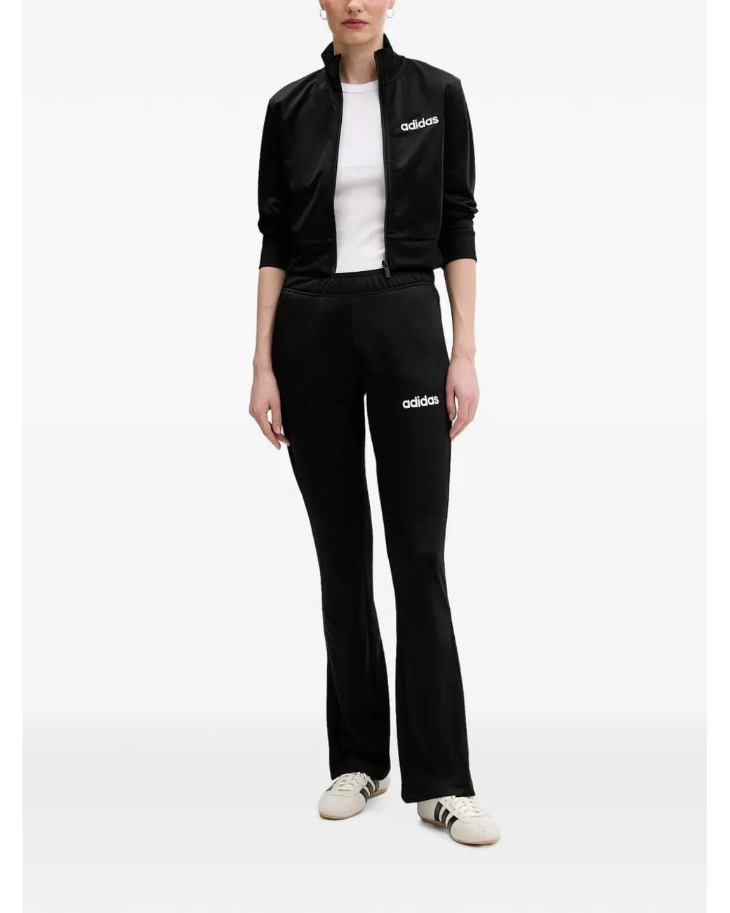 Adidas Black Glam Logo-Embroidered Tracksuit