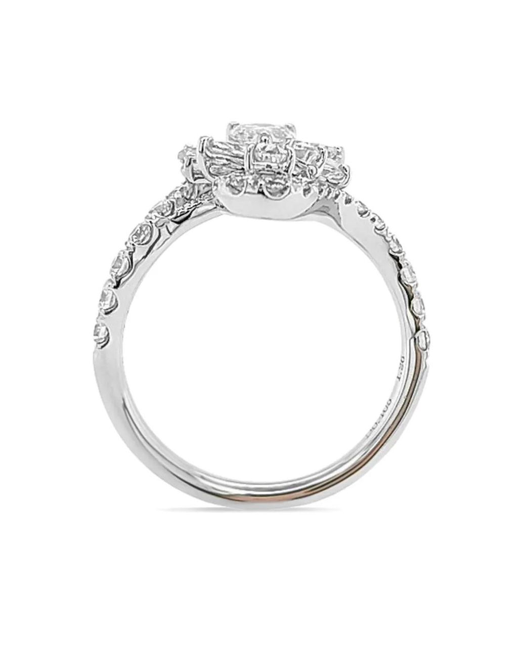 HYT Jewelry White Platinum And Diamond Ring