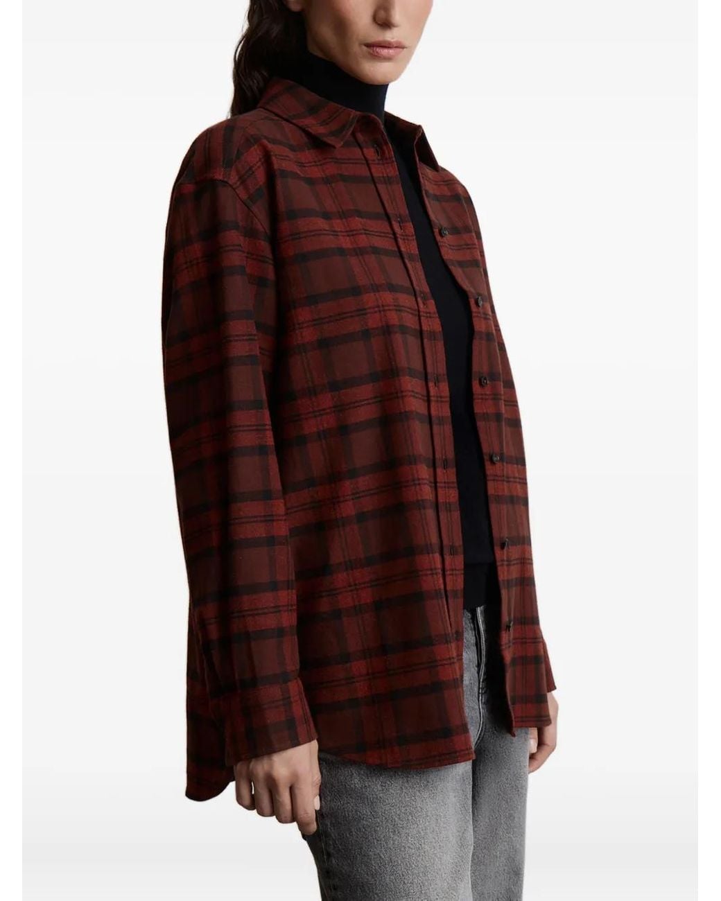 12 STOREEZ Brown Checked Cotton Shirt