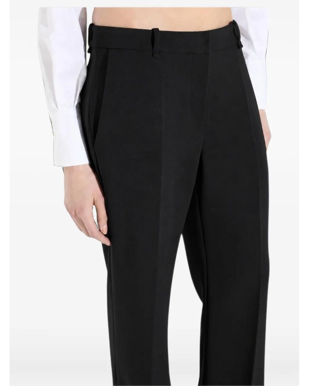 Elisabetta Franchi Black Lightweight Crêpe Fabric Trousers
