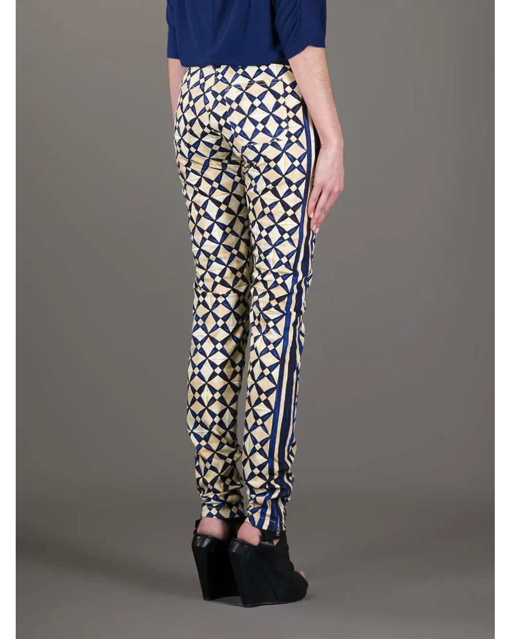 Balenciaga Black Geometric Print Jeggings