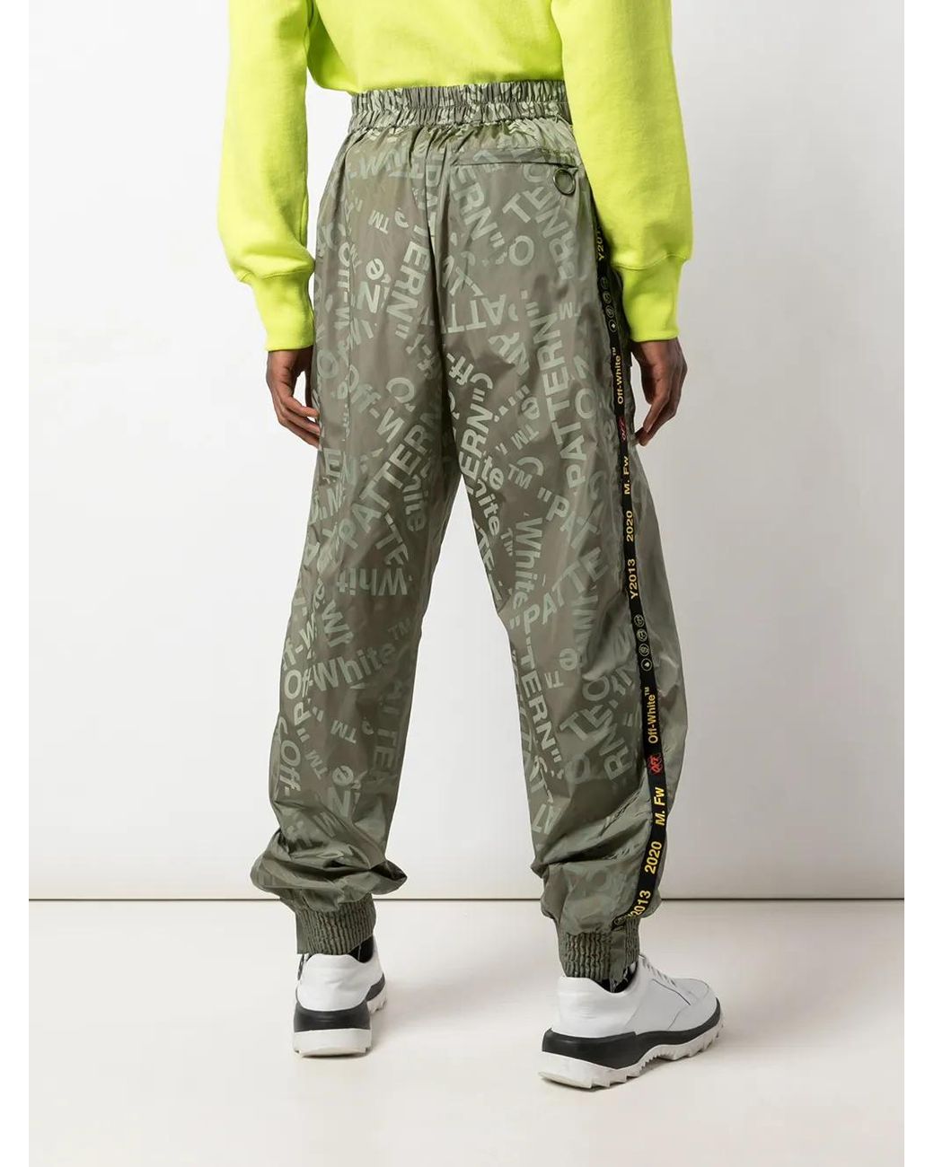 Off-White c/o Virgil Abloh Green All Over Logo Track Trousers for men