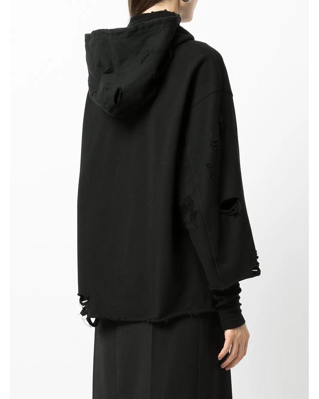 Goen.J Black Destroyed Layered Hoodie