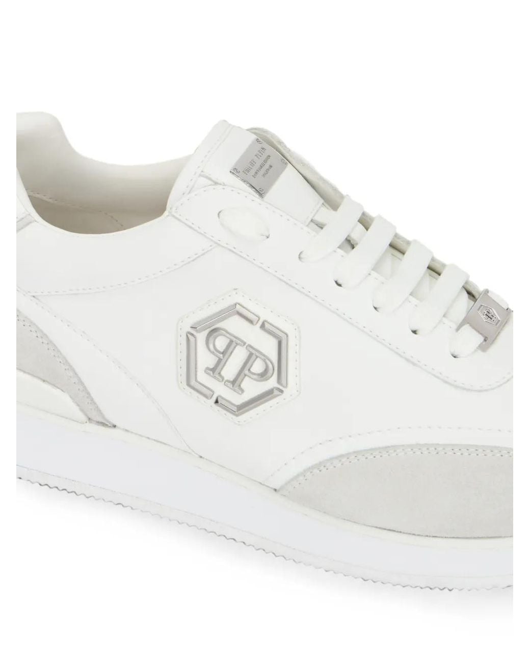 Philipp Plein Runner Hexagon Patch Sneakers in het White