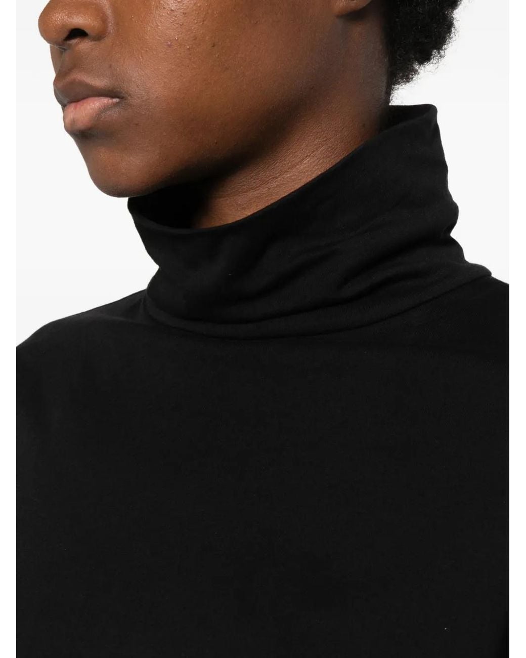Carla G Black Mock-Neck Short-Sleeve T-Shirt