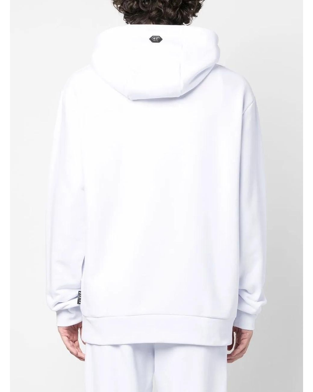 Philipp Plein White Logo-Print Hoodie for men