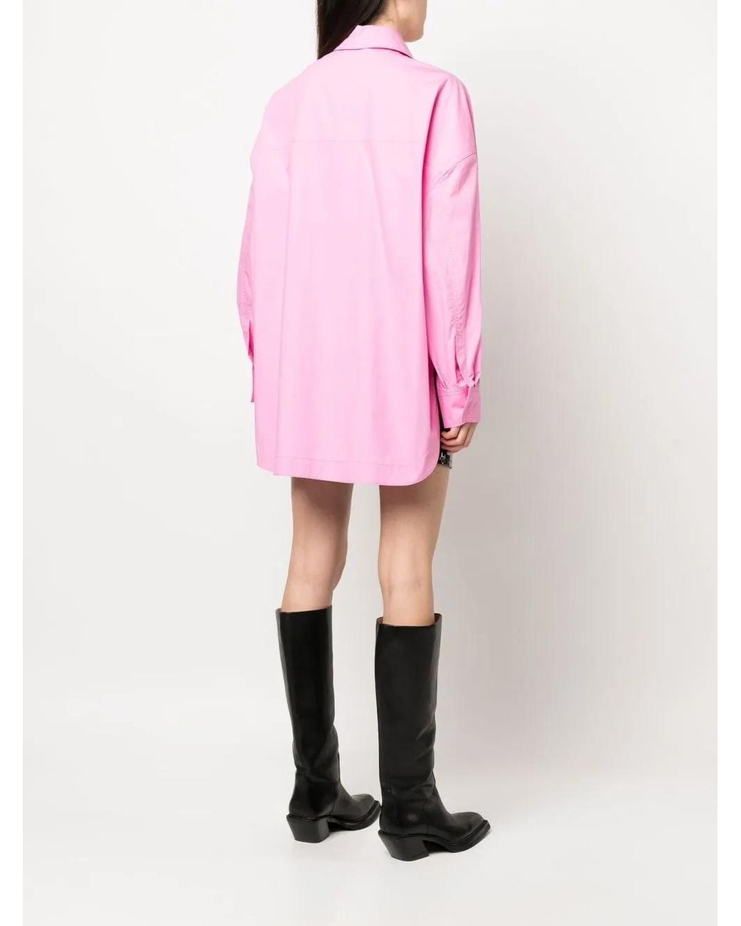 The Attico Pink Elaine Buttoned Overshirt