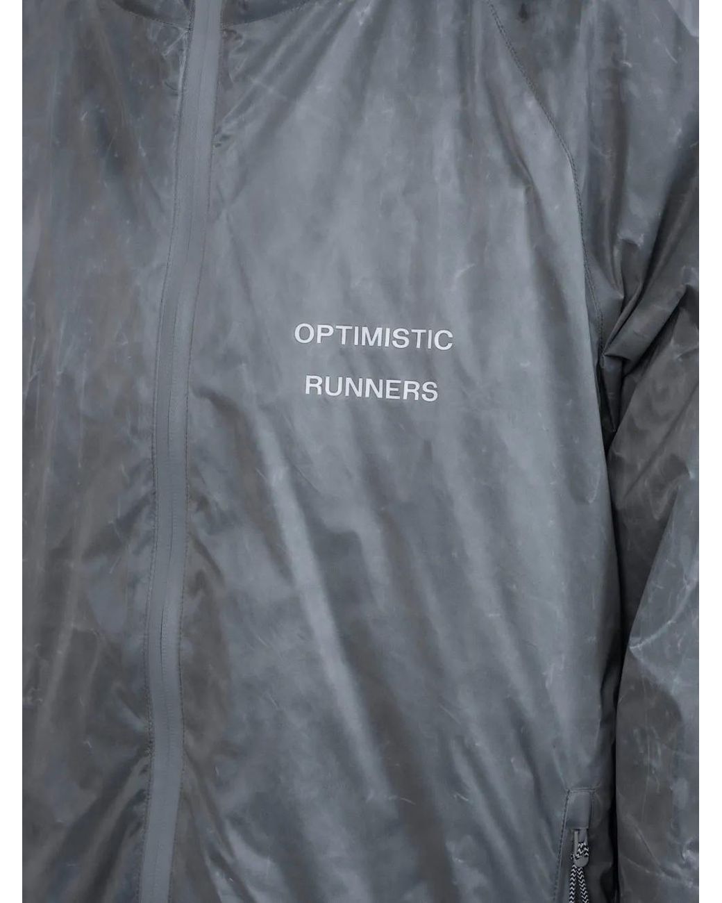 Optimistic Runners Gray Hooded Zip Jacket for men