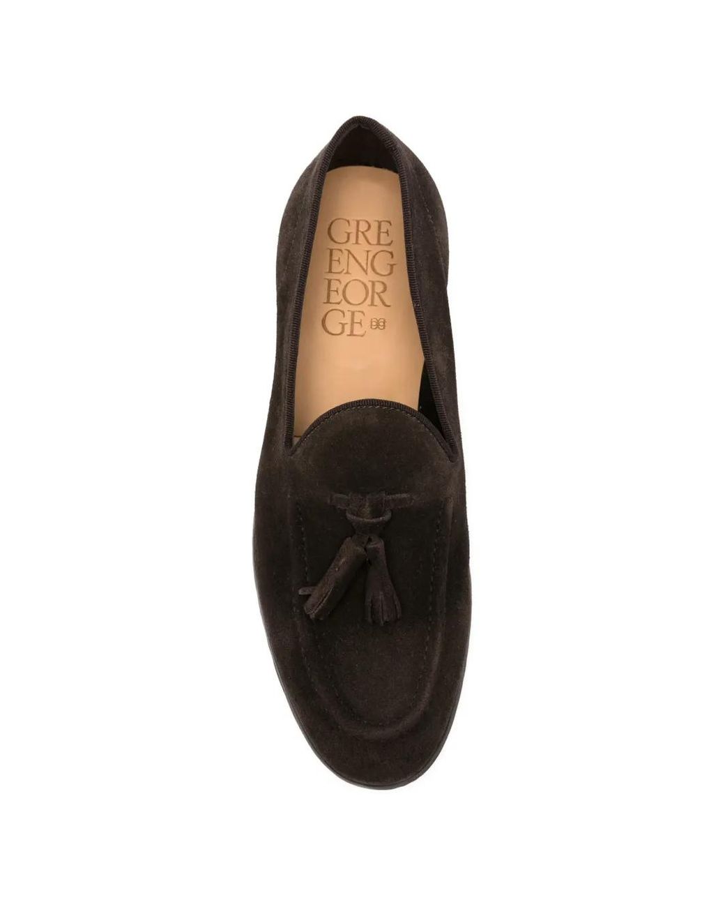 Green George Black Tassel Slip-On Loafers for men