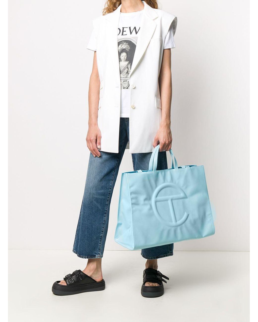 Grand sac cabas Shopping Cuir Telfar en coloris Bleu | Lyst