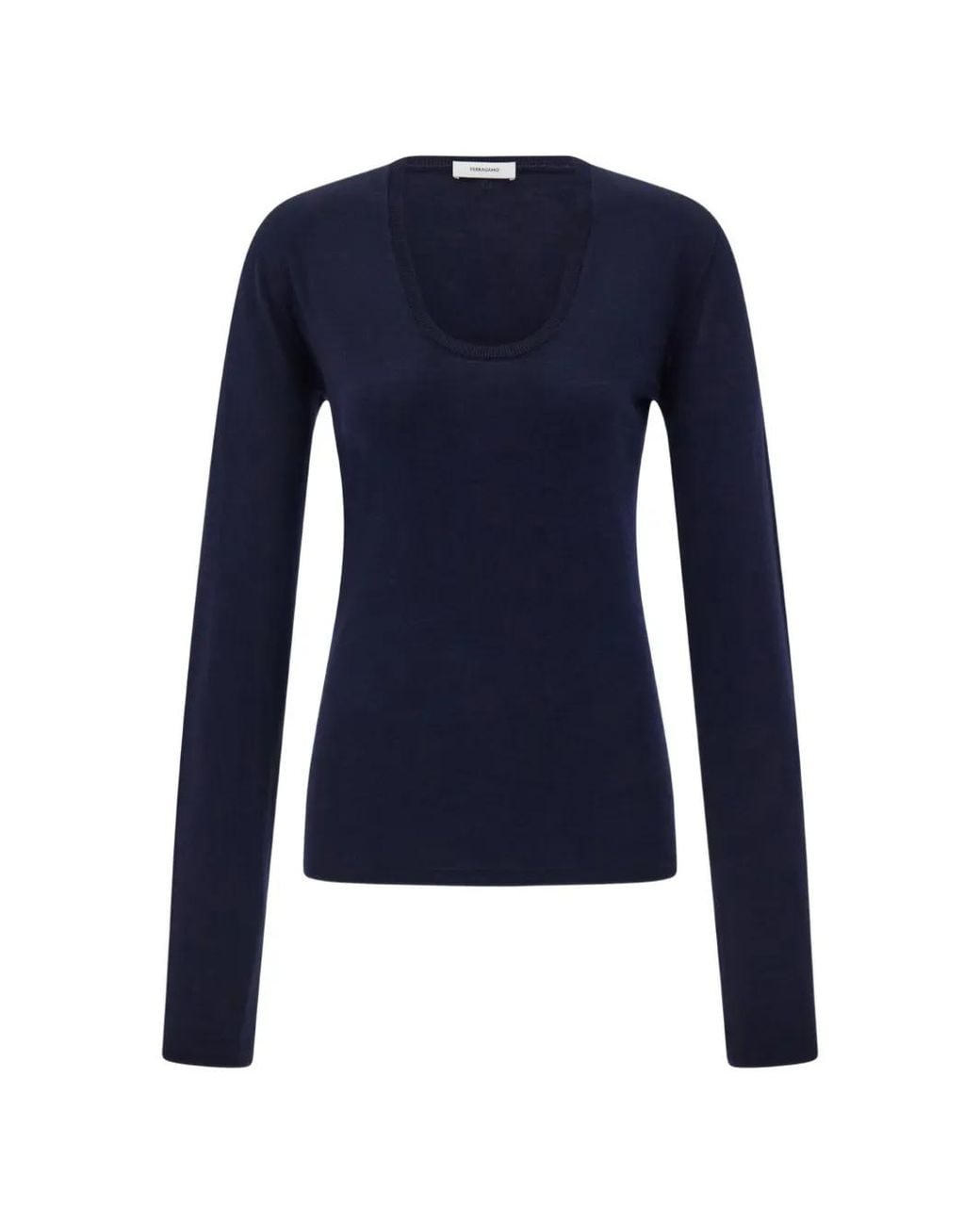 Ferragamo Lichtgewicht Wollen Top in het Blue