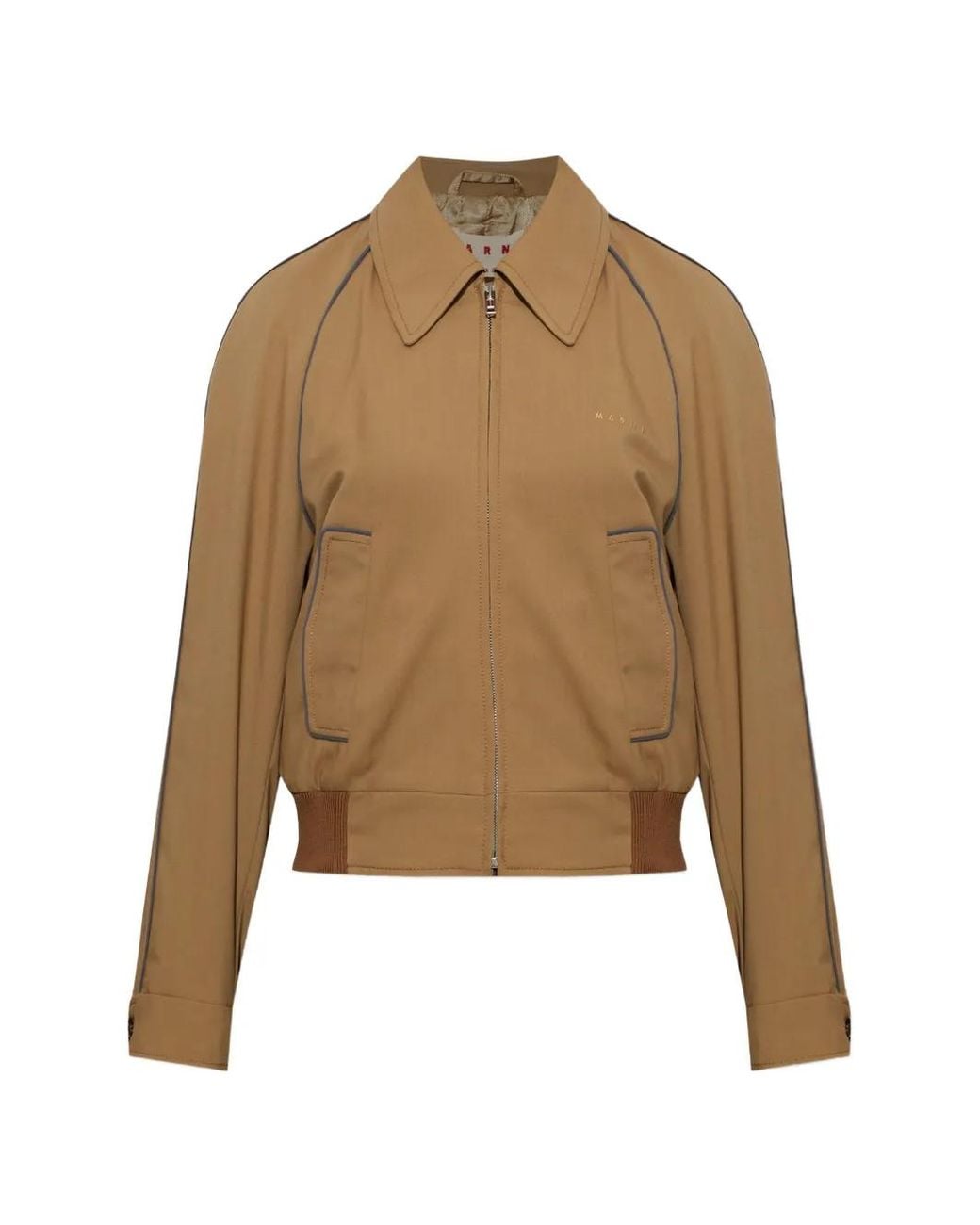 Marni Natural Contrast Trim Bomber Jacket