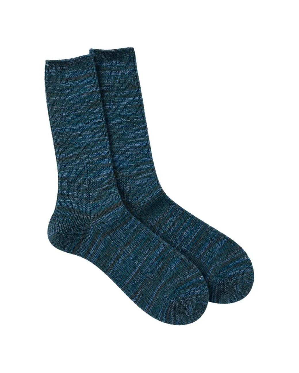 Anonymous Ism Blue Marled-Knit Socks for men