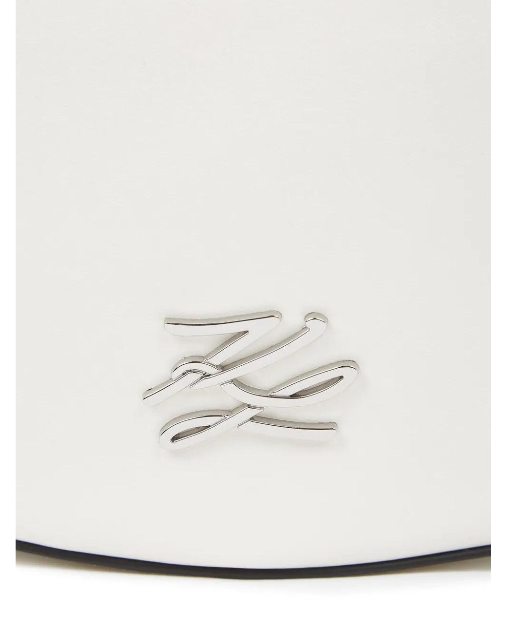 Karl Lagerfeld White Small K/Autograph Shoulder Bag