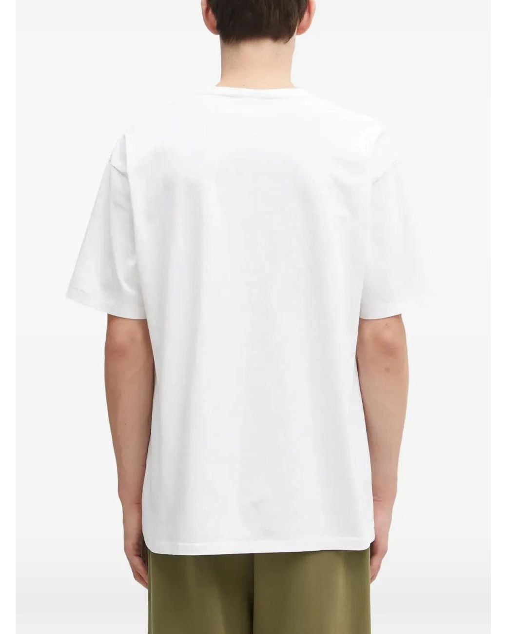 Wacko Maria White Logo-Print Knit T-Shirt for men