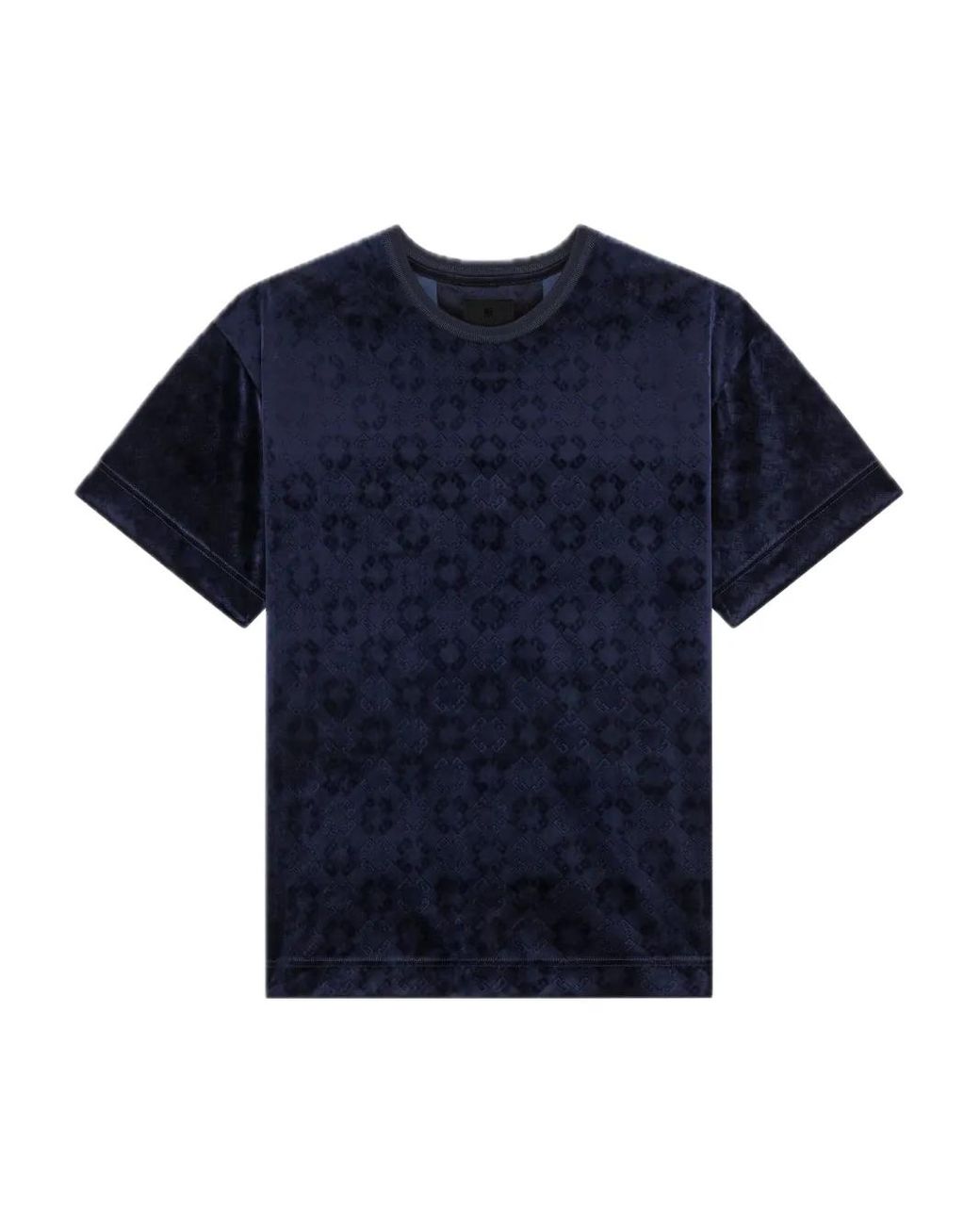Givenchy Blue Embossed-Logo T-Shirt for men