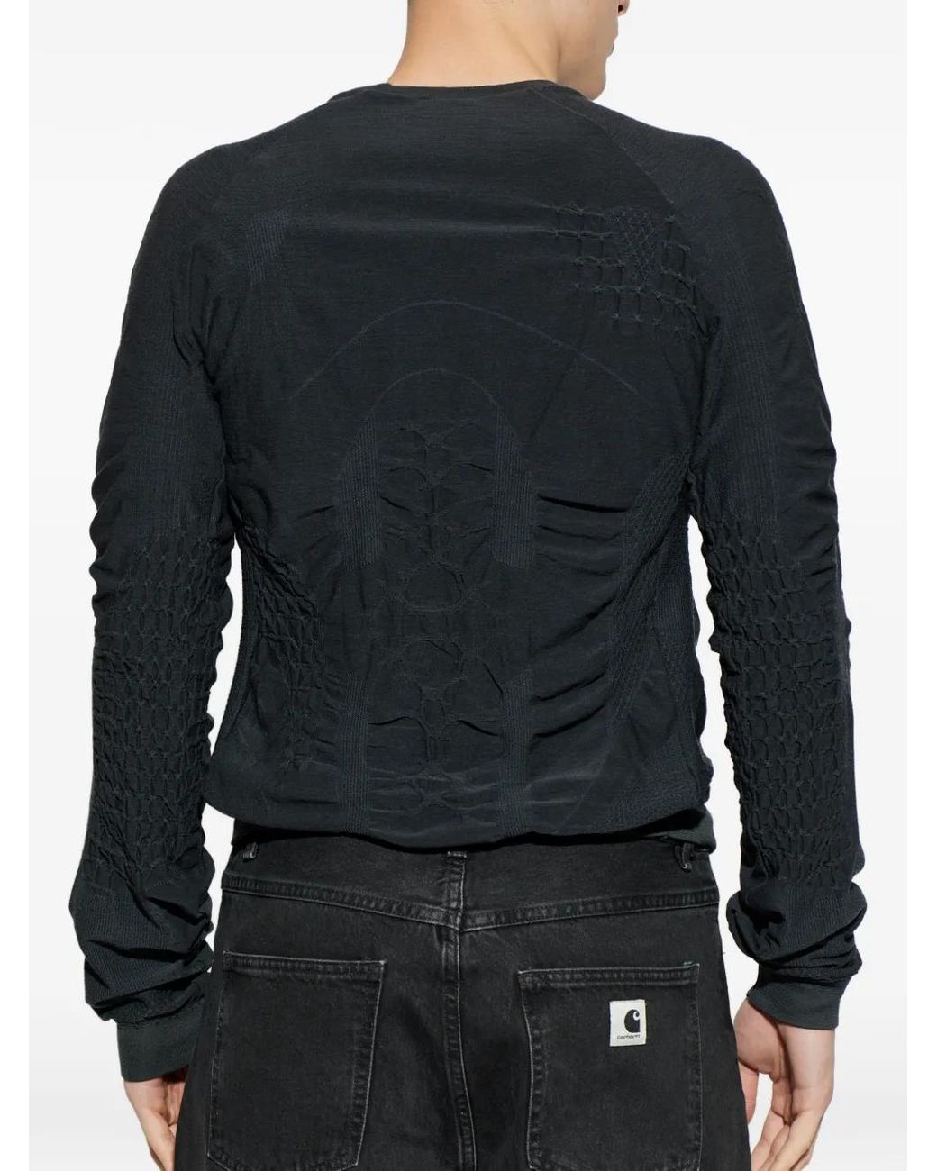 Roa Blue Ruched Long-Sleeved Jumper for men