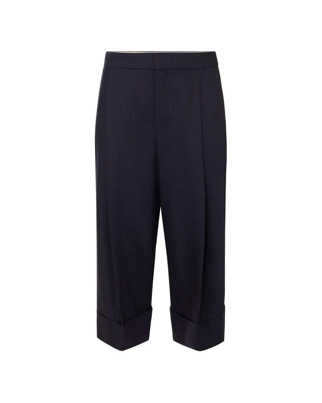 Elisabetta Franchi Blue Pinstriped Trousers