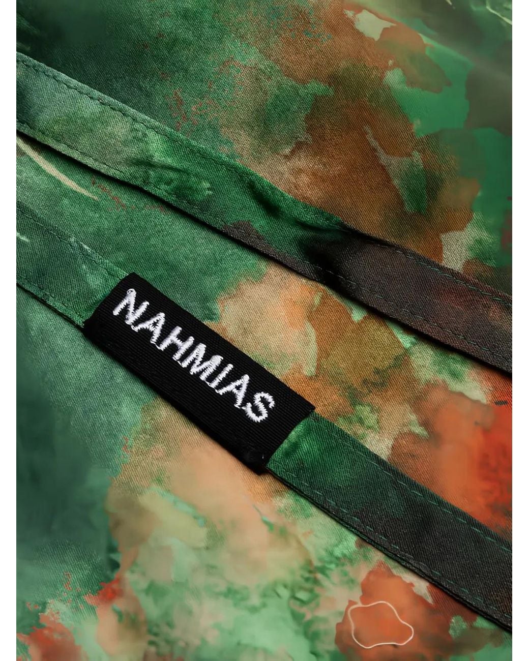 NAHMIAS Green Tie Dye-Print Silk-Blend Shorts for men