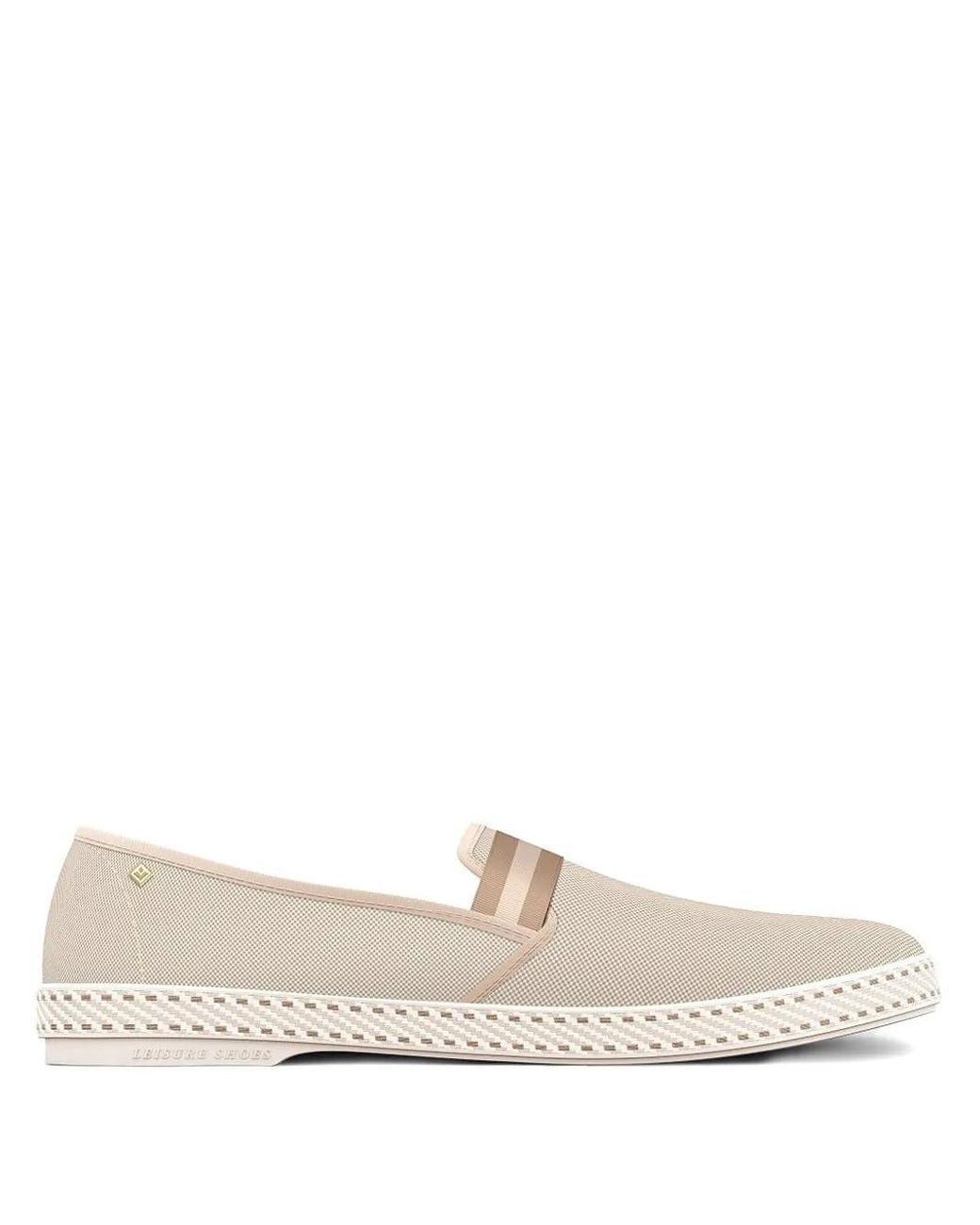 Riviera White Striped-Detail Loafers for men