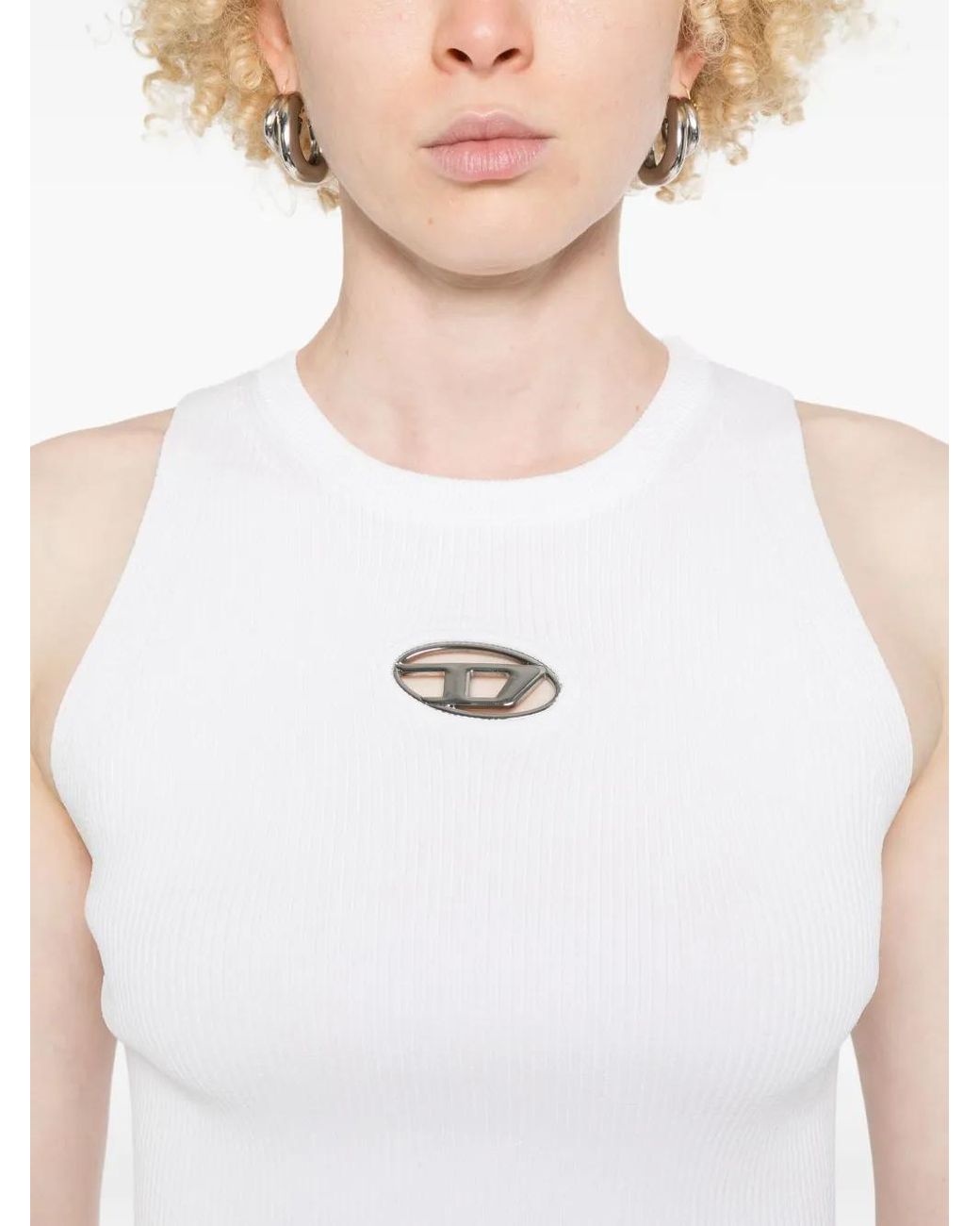 DIESEL White M-Caddix-Top Knitwear By