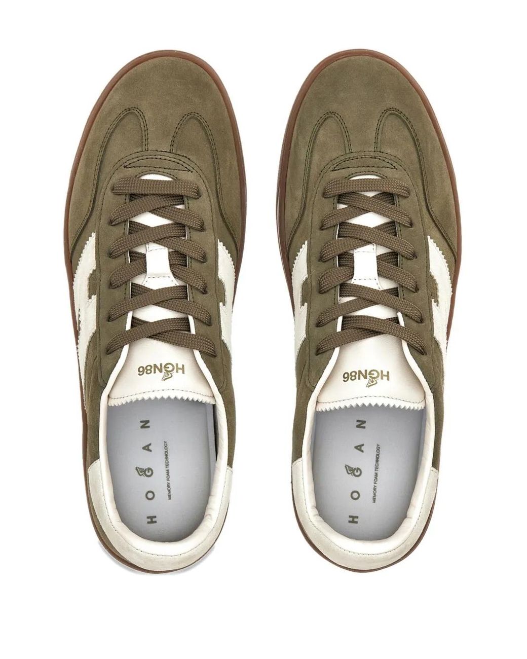 Hogan Brown Moss Leather Sneakers for men
