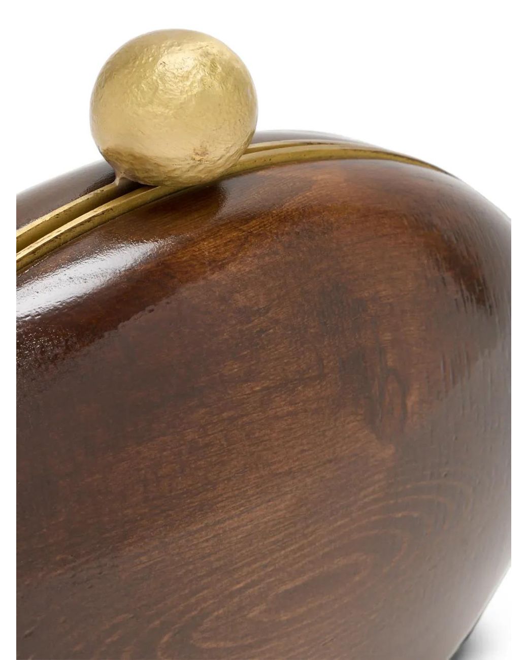 Vanina Brown Galet Chene Wood Clutch Bag