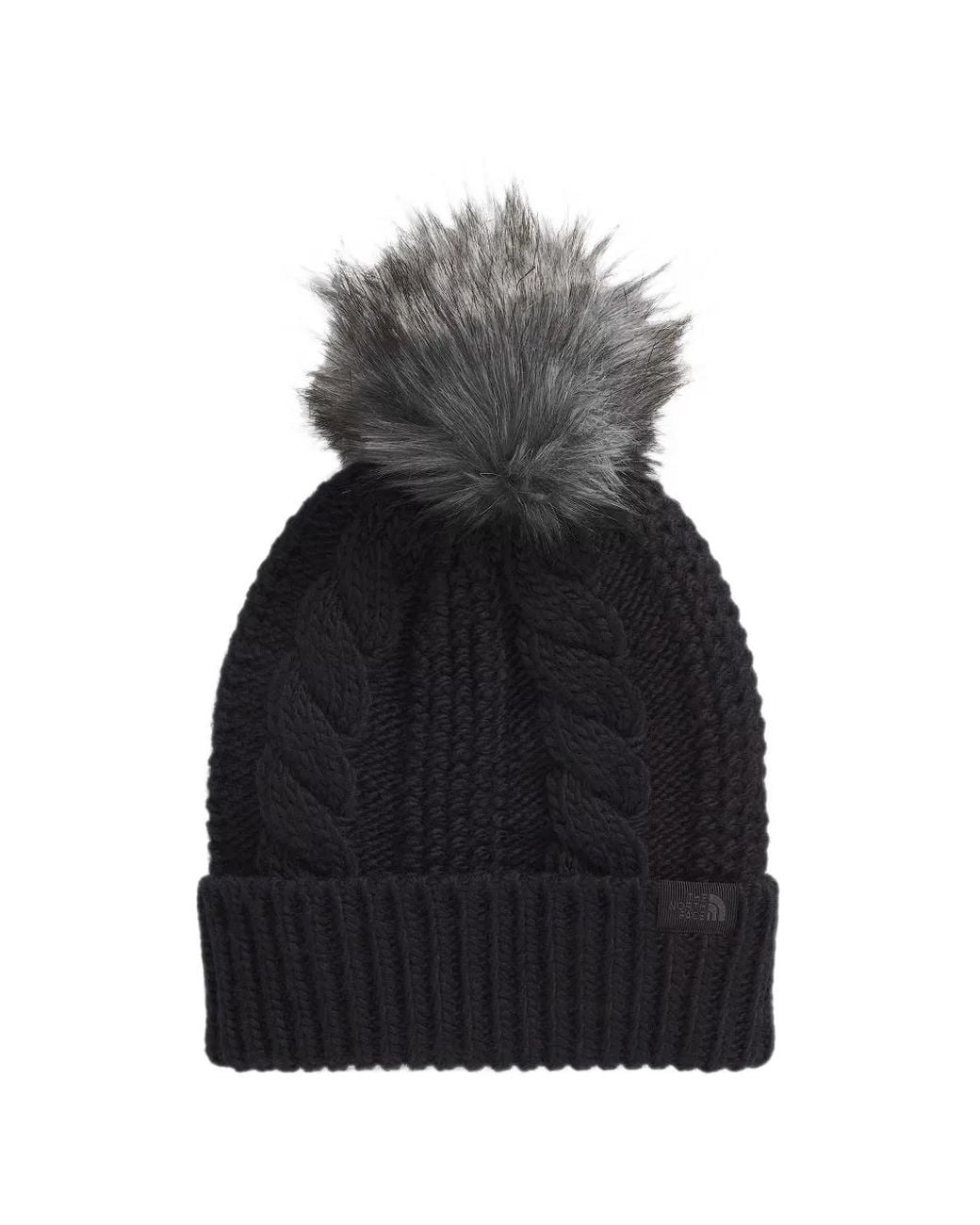 The North Face Black Cable-Knit Pompom Beanie Hat for men