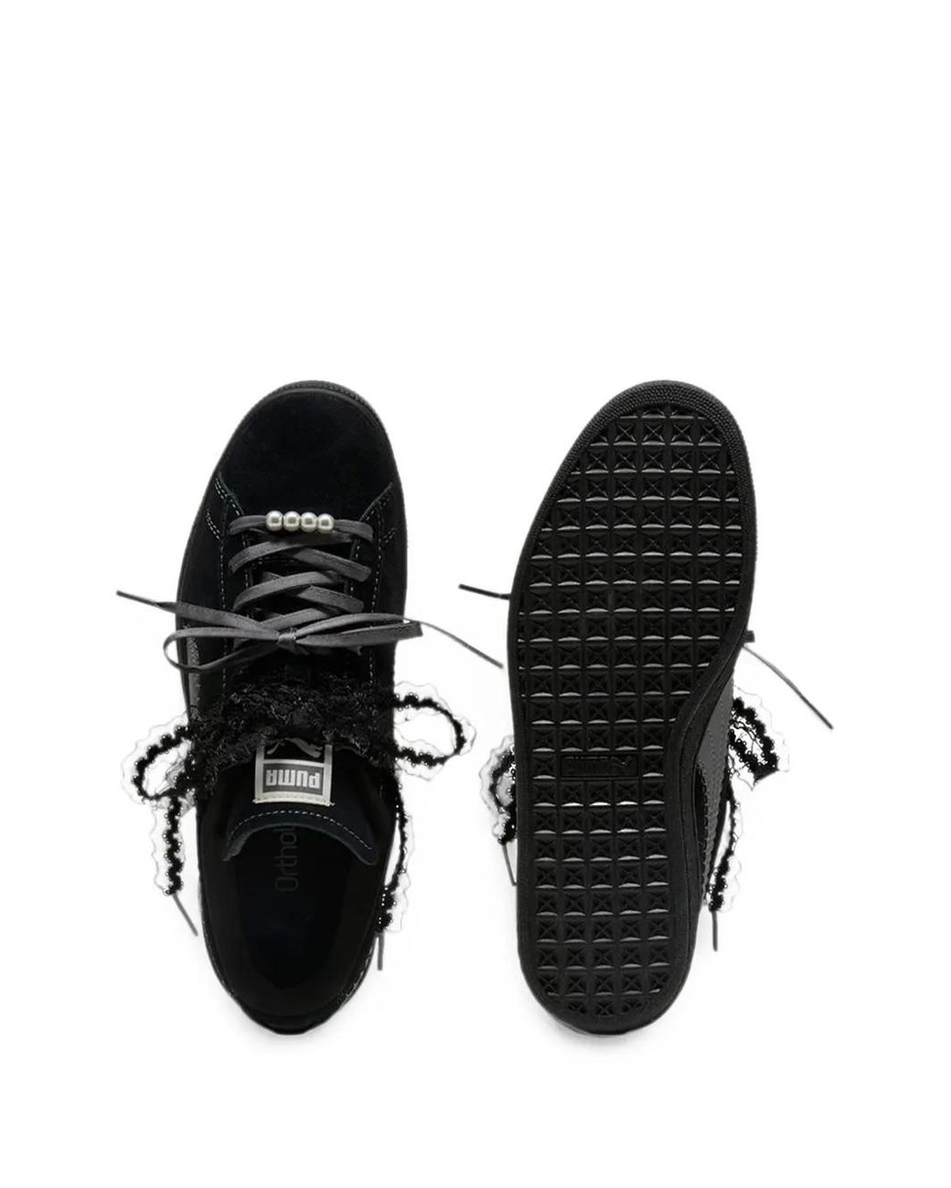 PUMA Black Suede Bloom Sneakers