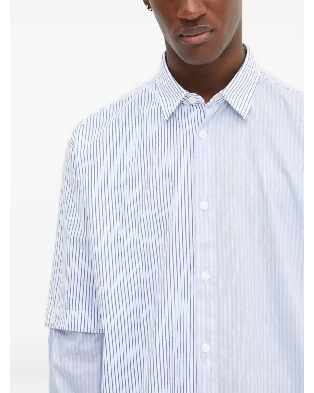 Desigual White Striped-Pattern Shirt for men