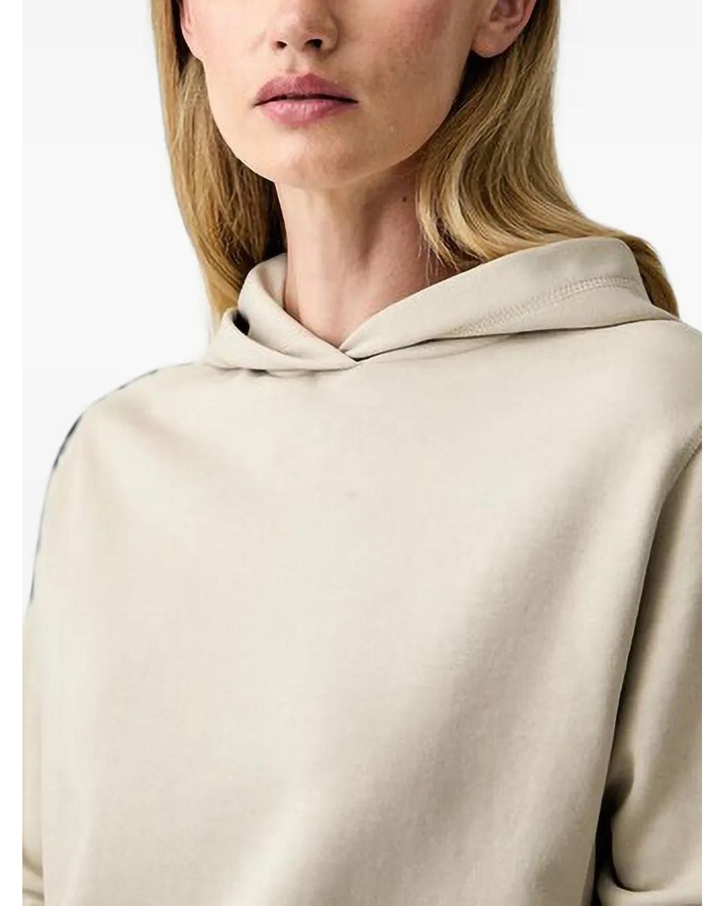 Joop! Natural Logo-Embroidered Side-Slit Hoodie