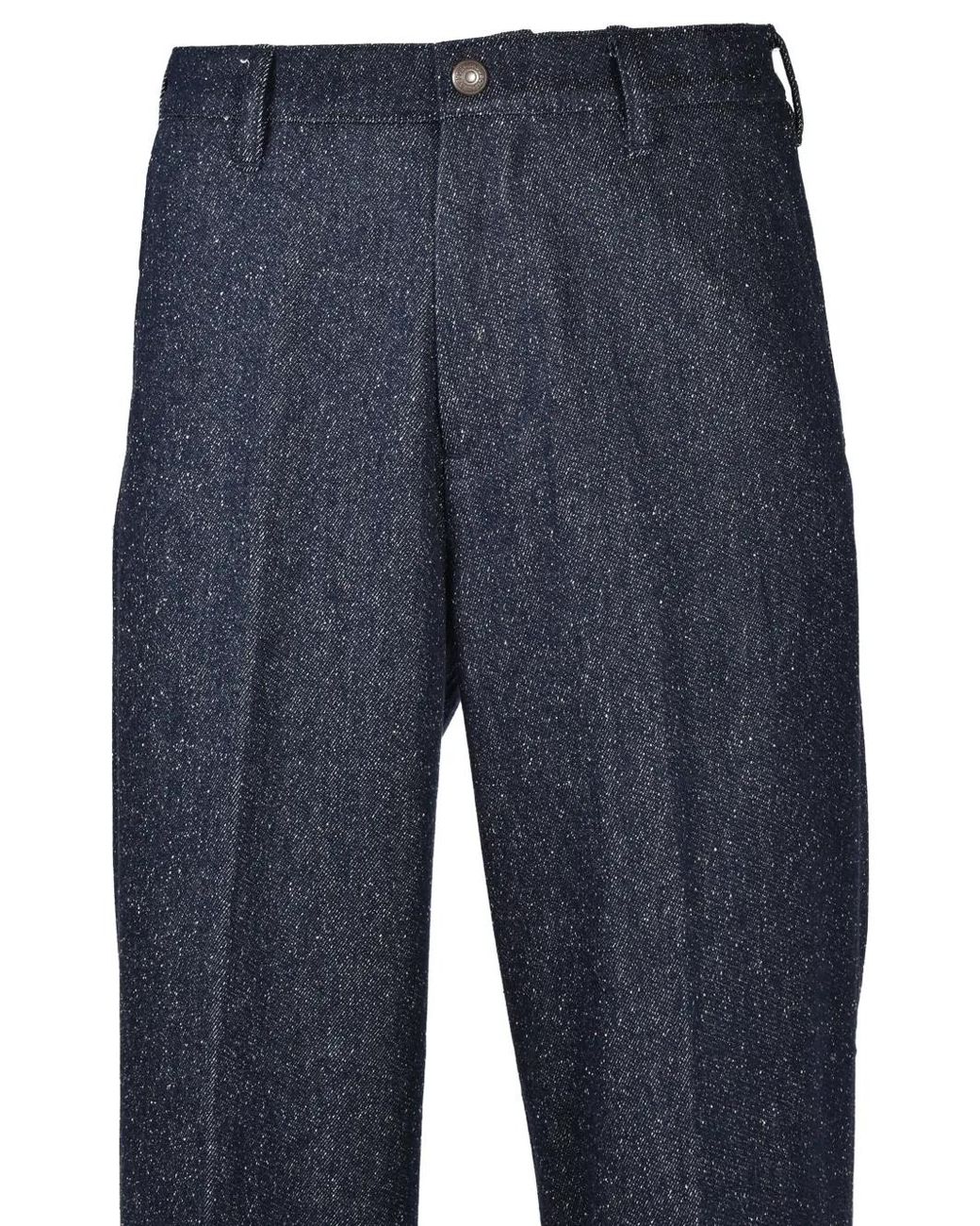 MASU Blue Nep-Bouclé Trousers for men