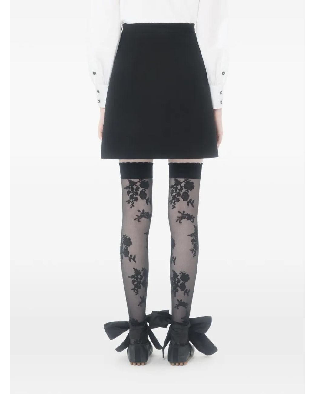 Valentino Garavani Black Crepe Couture Mini Skirt