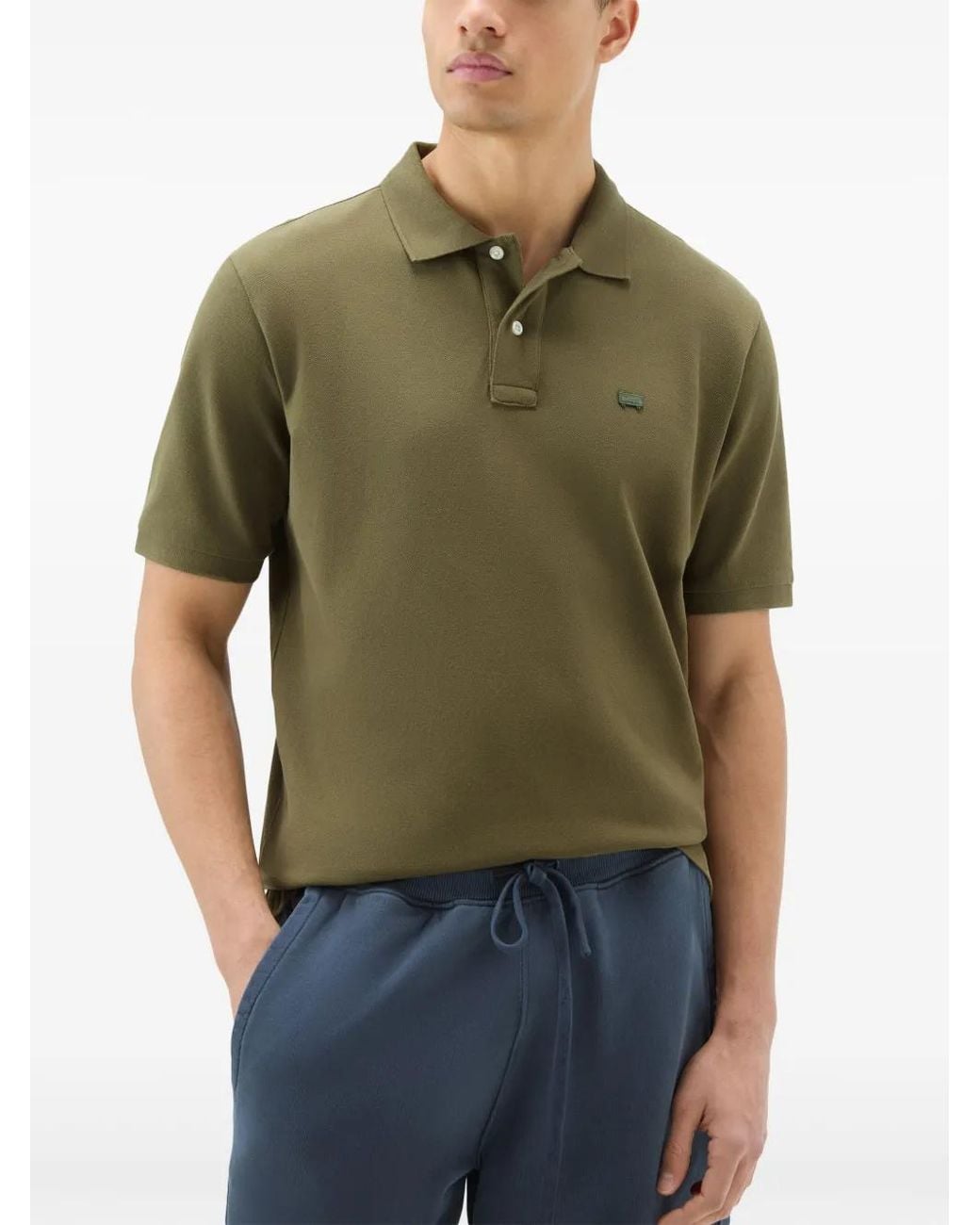 Woolrich Green Logo-Embroidered Polo Shirt for men