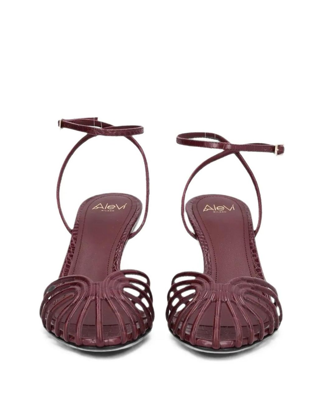 ALEVI Pink Lizard Cage Sandals