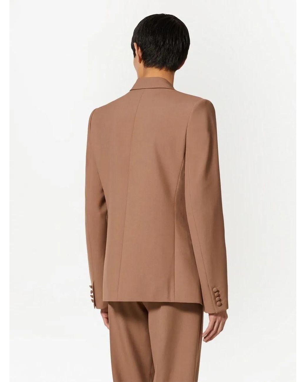 Valentino Garavani Brown Logo-Patch Single-Breasted Blazer for men